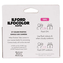 Ilford IlfoColor Rapid Disposable Camera, 27 EXP, ISO 400 Single Use W/ Flash (Develop by 02/25)