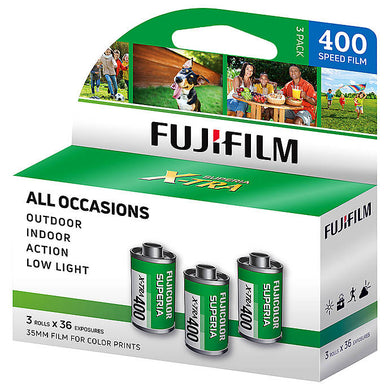 Fuji Superia 400 X-TRA 35mm 135-36 Color Negative Film (3-Pack)