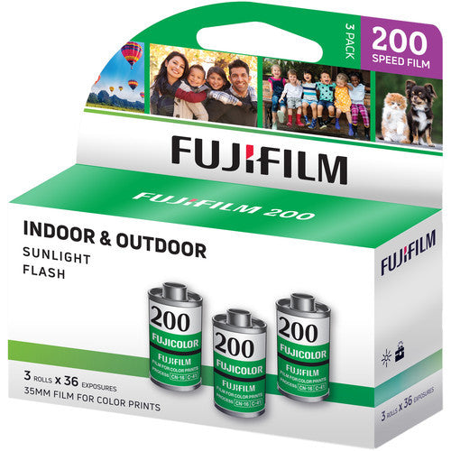 (3-Pack) Fuji Fujicolor 200 135-36 35mm Film 3pk Color CA Fujifilm 10/2023