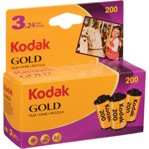 Kodak GOLD 200 35mm Film 24 Exposures (3 Pack) Exp: 12/2024
